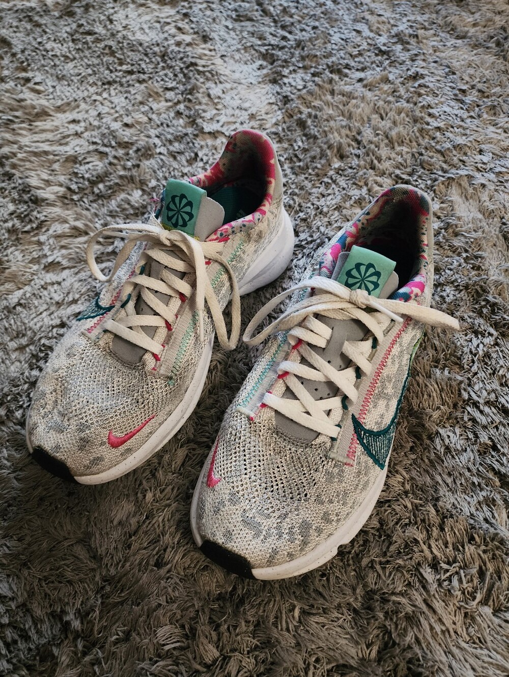 Nike Women's Running Shoes - White with Teal & Pink Accents